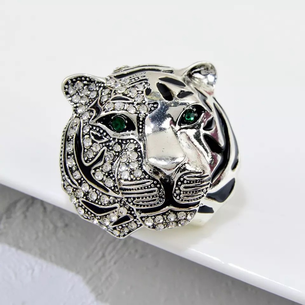 SILVER TIGER BROOCH / PIN
